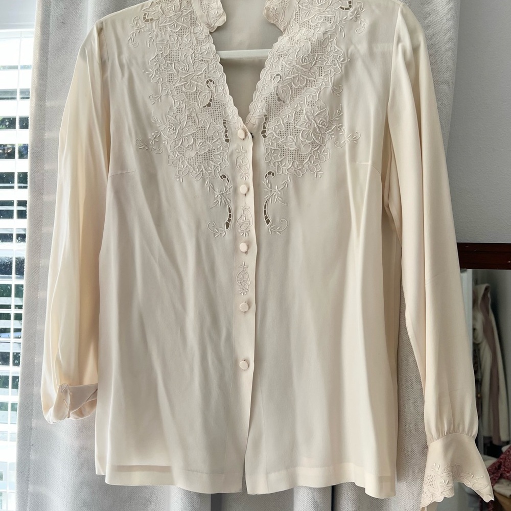 Vintage Ivory Silk Blouse